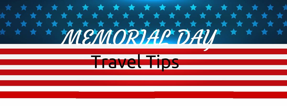 travel tips header on flag pattern background