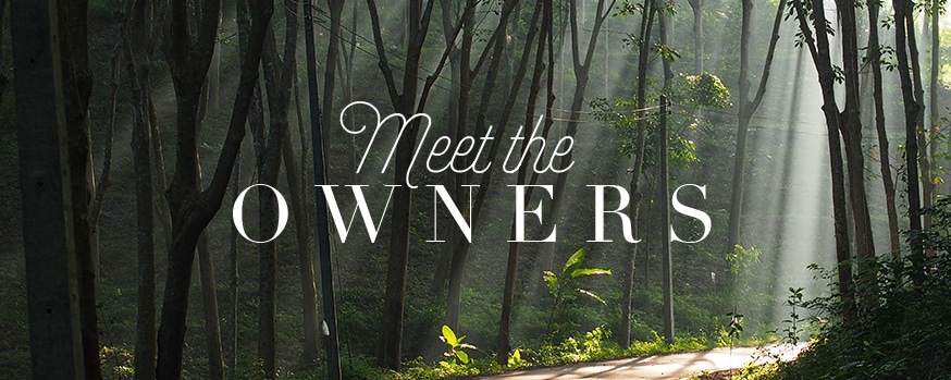 meet the owners header in the forest