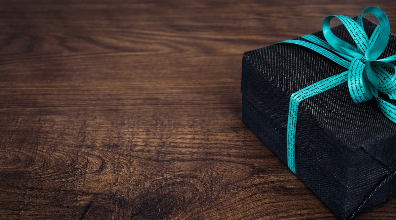 black and blue gift box