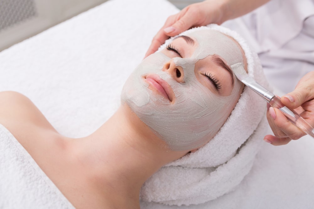 woman getting a facial