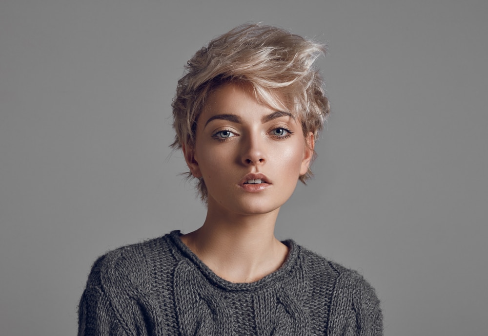 woman with fashion pixie cut