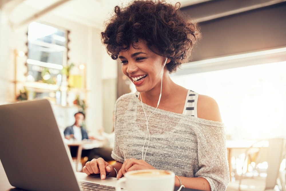woman working on a computer