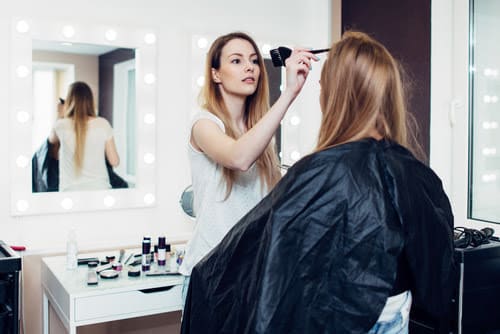 Stylist working with a client